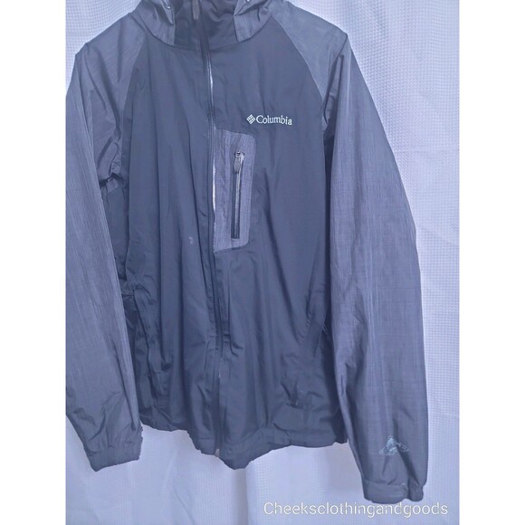 Columbia Omni-teck Blk/Gray Hooded Coat Men's size MEDIUM* - Picture 2 of 8